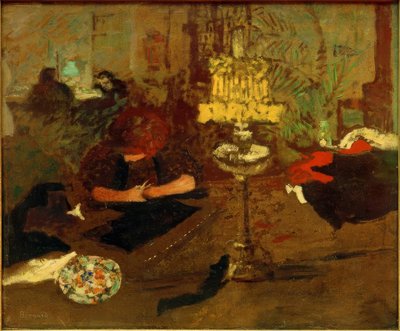 Junge Frau mit Lampe von Pierre Bonnard
