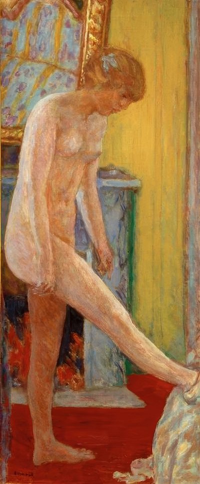 Jeune fille nue devant la cheminée von Pierre Bonnard