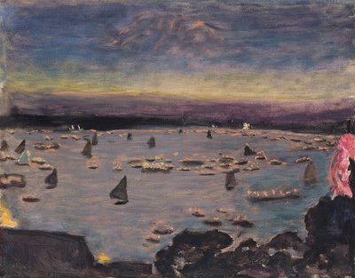 Laternenprozession auf der Außenalster von Pierre Bonnard