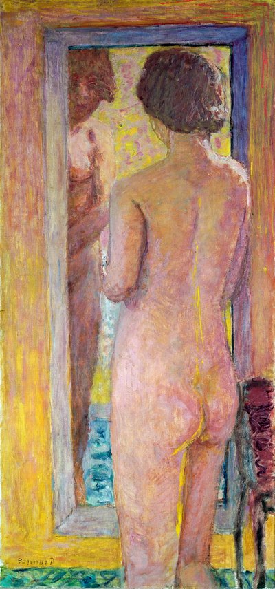 Akt vor einem Spiegel, 1934 von Pierre Bonnard