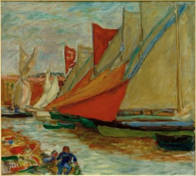 Trockene Segel / Die Segelboote in Cannes von Pierre Bonnard