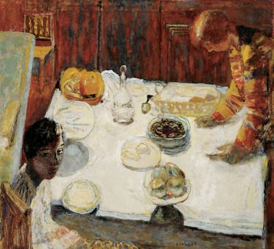 Esszimmer mit weißer Tischdecke, 1925 von Pierre Bonnard