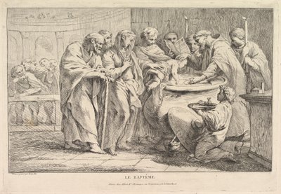 Die Taufe, ca. 1734 von Pierre Charles Tremolieres