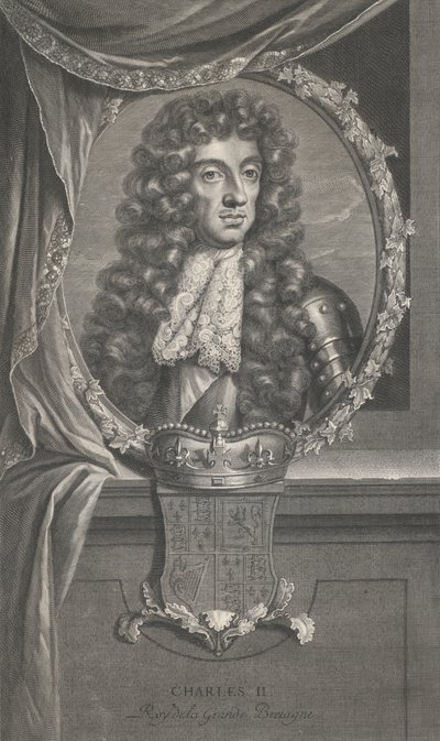 Porträt von Charles II von Pierre Drevet