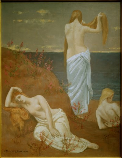 Junge Frauen am Meer von Pierre Puvis de Chavannes