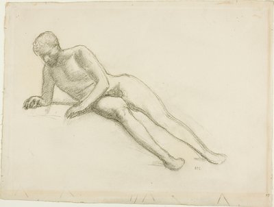 Liegender männlicher Akt von Pierre Puvis de Chavannes