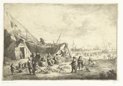 Fischmarkt in Scheveningen von Pieter Bout