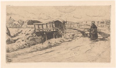 Landweg mit Brücke von Pieter Dupont