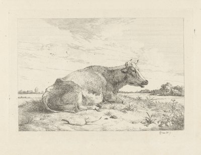 Liegende Kuh mit Distel von Pieter Gerardus van Os