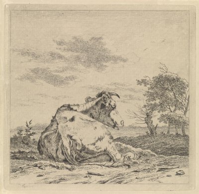Landschaft mit liegender Kuh von Pieter Janson