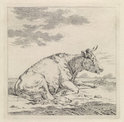 Liegende Kuh nach rechts von Pieter Janson