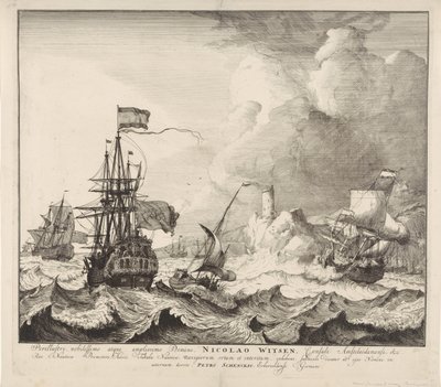Schiffe im Sturm von Pieter Schenk (I)