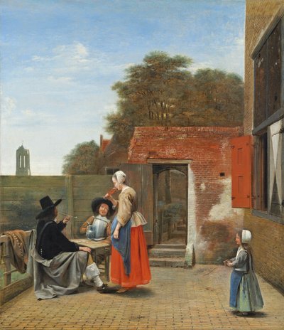 Ein niederländischer Innenhof, um 1658-60 von Pieter de Hooch