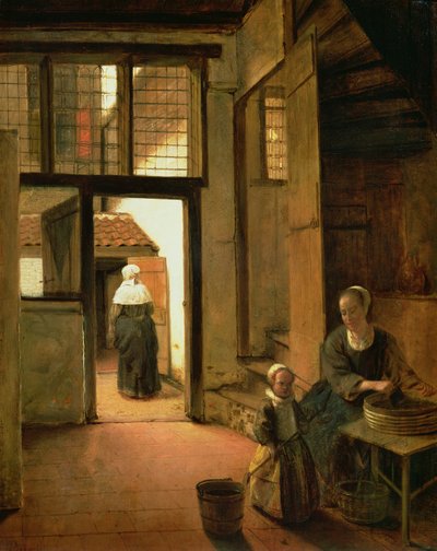 Innenraum eines niederländischen Hauses von Pieter de Hooch
