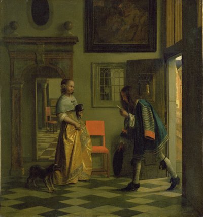 Der Bote, um 1669 von Pieter de Hooch