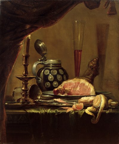 Stillleben mit Schinken von Pieter de Ring