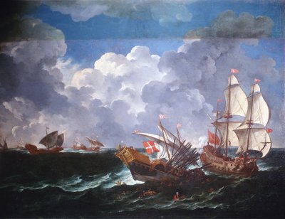 Schlachtschiff von Pieter the Younger Mulier