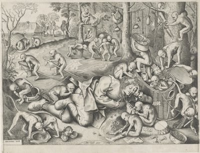 Hausierer von Affen beraubt von Pieter van der Heyden