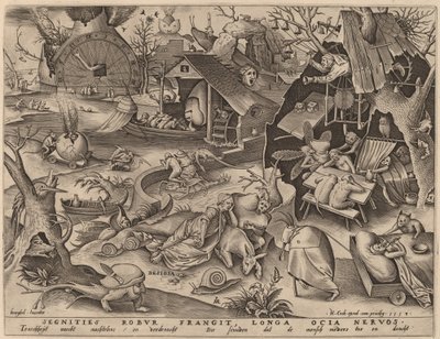 Trägheit von Pieter van der Heyden after Pieter Bruegel the Elder