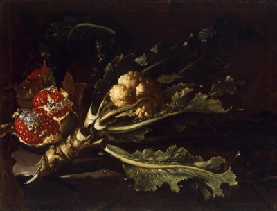 Blumenkohl und Granatäpfel von Pietro Paolo Bonzi