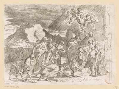 Anbetung durch die Hirten von Pietro Testa