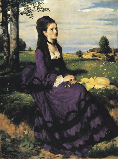 Dame in Violett von Pál Szinyei Merse