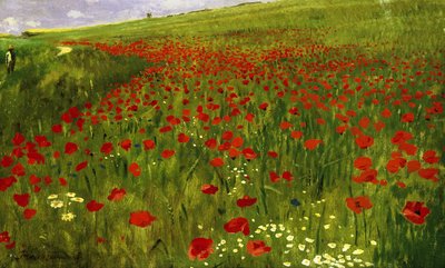 Wiese mit Mohnblumen von Pál Szinyei Merse