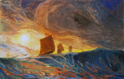 Marina und Möwen von Plinio Nomellini