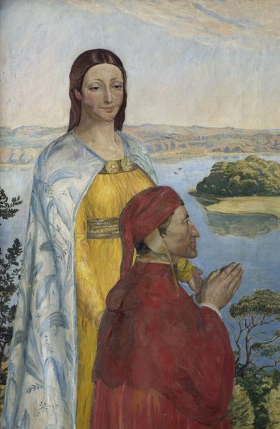 Dante und Beatrice im Paradies, 1895 von Poul Simon Christiansen