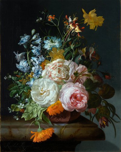 Blumen in einer Terrakottavase von Rachel Ruysch