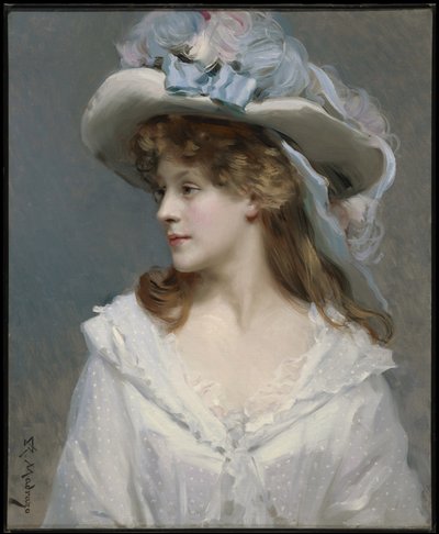 Frau in Weiß, ca. 1880 von Raimundo de Madrazo y Garreta