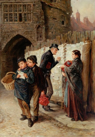 Der Balladenverkäufer, das Schwarze Tor, 1884 von Ralph Hedley