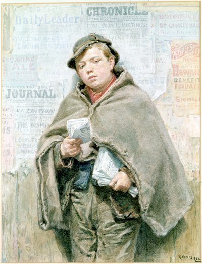 Der Zeitungsjunge von Ralph Hedley