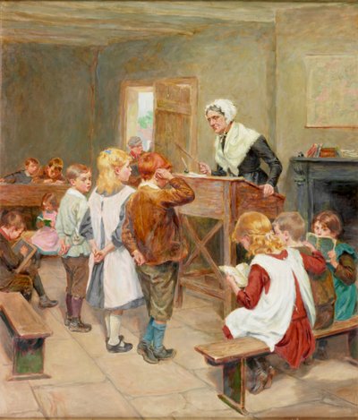 Die Dorfschule, 1912 von Ralph Hedley