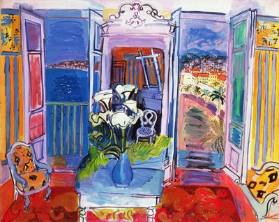 Innenraum mit offenen Fenstern von Raoul Dufy