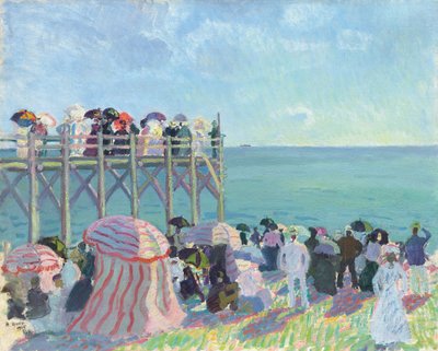 Der Strand und die Seebrücke in Trouville von Raoul Dufy