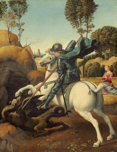 Sankt Georg und der Drache, ca. 1506 von Raphael