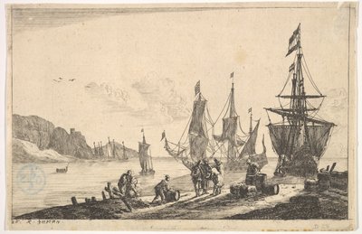 Bucht mit Segelschiffen von Reinier Zeeman