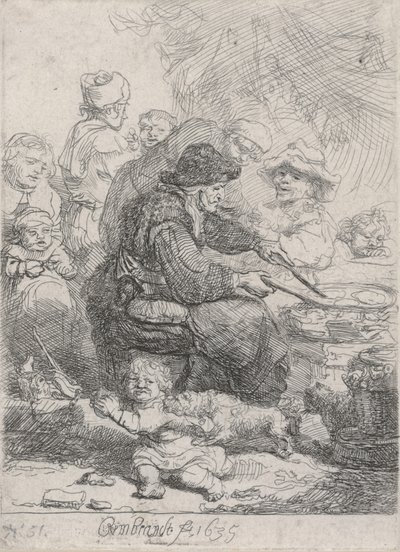 Die Pfannkuchenfrau von Rembrandt van Rijn