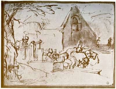 Eine Bauernhofszene, 1913 von Rembrandt van Rijn