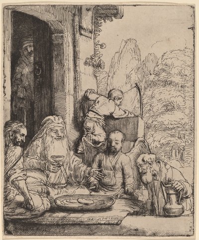 Abraham bewirtet die Engel von Rembrandt van Rijn