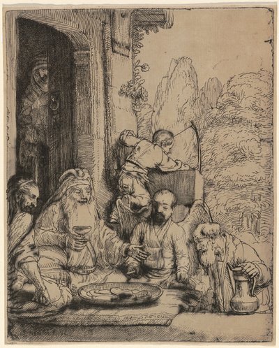 Abraham bewirtet die Engel von Rembrandt van Rijn