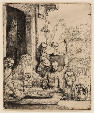 Abraham bewirtet die Engel von Rembrandt van Rijn