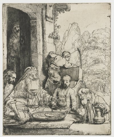 Abraham bewirtet die Engel von Rembrandt van Rijn