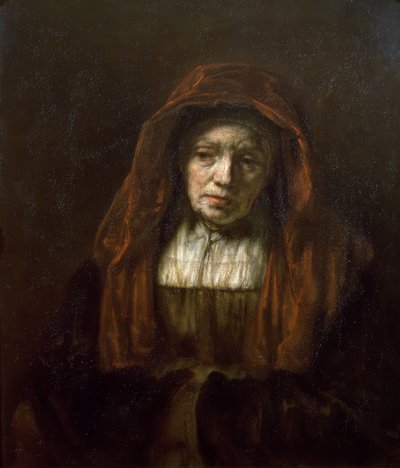 Alte Frau mit Kopftuch von Rembrandt van Rijn