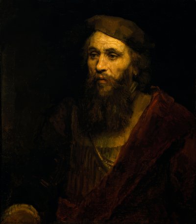 Bärtiger Mann mit Mütze von Rembrandt van Rijn