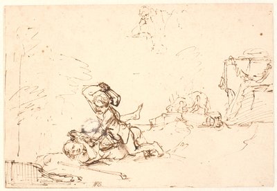 Kain erschlägt Abel von Rembrandt van Rijn