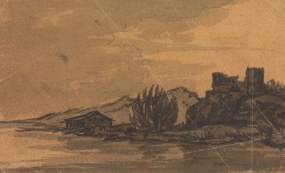 Landschaft mit Haus am Flussufer von Rev. William Gilpin