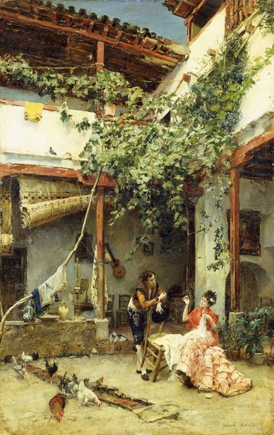 Im Hof, 1876 von Ricardo de Madrazo y Garreta