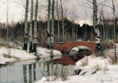 Tauwetter in Gattschina, 1897 von Richard Bergholz